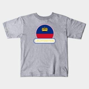 Liechtenstein Country Badge - Liechtenstein Flag Kids T-Shirt